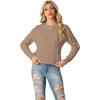 imageGRECERELLE Womens 2026 Fall amp Winter Fashion Sweater Crewneck Long Sleeve Cable Knit Chunky Vintage Casual Pullover TopsKhaki