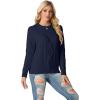 imageGRECERELLE Womens 2026 Fall amp Winter Fashion Sweater Crewneck Long Sleeve Cable Knit Chunky Vintage Casual Pullover TopsNavy Blue