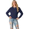 imageGRECERELLE Womens 2026 Fall amp Winter Fashion Sweater Crewneck Long Sleeve Cable Knit Chunky Vintage Casual Pullover TopsNavy Blue