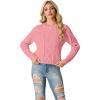 imageGRECERELLE Womens 2026 Fall amp Winter Fashion Sweater Crewneck Long Sleeve Cable Knit Chunky Vintage Casual Pullover TopsPink