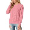 imageGRECERELLE Womens 2026 Fall amp Winter Fashion Sweater Crewneck Long Sleeve Cable Knit Chunky Vintage Casual Pullover TopsPink
