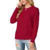 imageGRECERELLE Womens 2026 Fall amp Winter Fashion Sweater Crewneck Long Sleeve Cable Knit Chunky Vintage Casual Pullover TopsRed