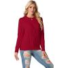 imageGRECERELLE Womens 2026 Fall amp Winter Fashion Sweater Crewneck Long Sleeve Cable Knit Chunky Vintage Casual Pullover TopsRed