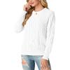 imageGRECERELLE Womens 2026 Fall amp Winter Fashion Sweater Crewneck Long Sleeve Cable Knit Chunky Vintage Casual Pullover TopsWhite