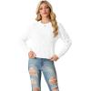 imageGRECERELLE Womens 2026 Fall amp Winter Fashion Sweater Crewneck Long Sleeve Cable Knit Chunky Vintage Casual Pullover TopsWhite