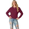 imageGRECERELLE Womens 2026 Fall amp Winter Fashion Sweater Crewneck Long Sleeve Cable Knit Chunky Vintage Casual Pullover TopsWine Red
