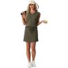 imageGRECERELLE 2026 Women Summer Casual 2 Piece Outfits Skort Sets Sleeveless VNeck Top amp Tennis Skirt with Pockets for AthleticArmy Green