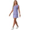 imageGRECERELLE 2026 Women Summer Casual 2 Piece Outfits Skort Sets Sleeveless VNeck Top amp Tennis Skirt with Pockets for AthleticAura Indigo