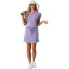 imageGRECERELLE 2026 Women Summer Casual 2 Piece Outfits Skort Sets Sleeveless VNeck Top amp Tennis Skirt with Pockets for AthleticAura Indigo