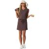 imageGRECERELLE 2026 Women Summer Casual 2 Piece Outfits Skort Sets Sleeveless VNeck Top amp Tennis Skirt with Pockets for AthleticDark Coffee