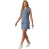 imageGRECERELLE 2026 Women Summer Casual 2 Piece Outfits Skort Sets Sleeveless VNeck Top amp Tennis Skirt with Pockets for AthleticDenim Blue