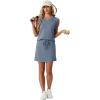 imageGRECERELLE 2026 Women Summer Casual 2 Piece Outfits Skort Sets Sleeveless VNeck Top amp Tennis Skirt with Pockets for AthleticDenim Blue