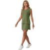 imageGRECERELLE 2026 Women Summer Casual 2 Piece Outfits Skort Sets Sleeveless VNeck Top amp Tennis Skirt with Pockets for AthleticDill Green