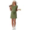 imageGRECERELLE 2026 Women Summer Casual 2 Piece Outfits Skort Sets Sleeveless VNeck Top amp Tennis Skirt with Pockets for AthleticDill Green