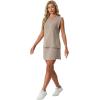 imageGRECERELLE 2026 Women Summer Casual 2 Piece Outfits Skort Sets Sleeveless VNeck Top amp Tennis Skirt with Pockets for AthleticOatmeal