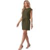 imageGRECERELLE 2026 Womens Summer Dresses Round Neck Sleeveless Tie Waist Casual Shirt Dress with PocketsArmy Green