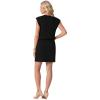 imageGRECERELLE 2026 Womens Summer Dresses Round Neck Sleeveless Tie Waist Casual Shirt Dress with PocketsBlack