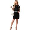 imageGRECERELLE 2026 Womens Summer Dresses Round Neck Sleeveless Tie Waist Casual Shirt Dress with PocketsBlack White Wave