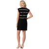 imageGRECERELLE 2026 Womens Summer Dresses Round Neck Sleeveless Tie Waist Casual Shirt Dress with PocketsBlack White Wave