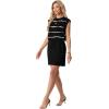imageGRECERELLE 2026 Womens Summer Dresses Round Neck Sleeveless Tie Waist Casual Shirt Dress with PocketsBlack White Wave