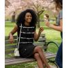 imageGRECERELLE 2026 Womens Summer Dresses Round Neck Sleeveless Tie Waist Casual Shirt Dress with PocketsBlack White Wave