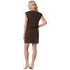 imageGRECERELLE 2026 Womens Summer Dresses Round Neck Sleeveless Tie Waist Casual Shirt Dress with PocketsDark Coffee