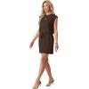 imageGRECERELLE 2026 Womens Summer Dresses Round Neck Sleeveless Tie Waist Casual Shirt Dress with PocketsDark Coffee