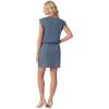 imageGRECERELLE 2026 Womens Summer Dresses Round Neck Sleeveless Tie Waist Casual Shirt Dress with PocketsDenim Blue