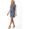 imageGRECERELLE 2026 Womens Summer Dresses Round Neck Sleeveless Tie Waist Casual Shirt Dress with PocketsDenim Blue