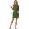 imageGRECERELLE 2026 Womens Summer Dresses Round Neck Sleeveless Tie Waist Casual Shirt Dress with PocketsDill Green