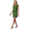 imageGRECERELLE 2026 Womens Summer Dresses Round Neck Sleeveless Tie Waist Casual Shirt Dress with PocketsDill Green