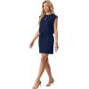 imageGRECERELLE 2026 Womens Summer Dresses Round Neck Sleeveless Tie Waist Casual Shirt Dress with PocketsNavy Blue