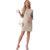 imageGRECERELLE 2026 Womens Summer Dresses Round Neck Sleeveless Tie Waist Casual Shirt Dress with PocketsOatmeal