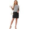 imageGRECERELLE 2026 Womens Summer Dresses Round Neck Sleeveless Tie Waist Casual Shirt Dress with PocketsWhite Black Stripe