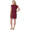 imageGRECERELLE 2026 Womens Summer Dresses Round Neck Sleeveless Tie Waist Casual Shirt Dress with PocketsWine Red