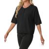 imageGRECERELLE Short Sleeve Cardigan for Women Lightweight Button Down Casual Cropped Knit Sweater TopsBlack
