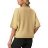 imageGRECERELLE Short Sleeve Cardigan for Women Lightweight Button Down Casual Cropped Knit Sweater TopsButter Yellow