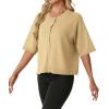 imageGRECERELLE Short Sleeve Cardigan for Women Lightweight Button Down Casual Cropped Knit Sweater TopsButter Yellow