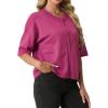 imageGRECERELLE Short Sleeve Cardigan for Women Lightweight Button Down Casual Cropped Knit Sweater TopsHot Pink