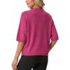 imageGRECERELLE Short Sleeve Cardigan for Women Lightweight Button Down Casual Cropped Knit Sweater TopsHot Pink