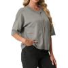 imageGRECERELLE Short Sleeve Cardigan for Women Lightweight Button Down Casual Cropped Knit Sweater TopsLight Gray
