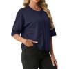 imageGRECERELLE Short Sleeve Cardigan for Women Lightweight Button Down Casual Cropped Knit Sweater TopsNavy Blue