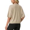 imageGRECERELLE Short Sleeve Cardigan for Women Lightweight Button Down Casual Cropped Knit Sweater TopsOatmeal
