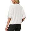 imageGRECERELLE Short Sleeve Cardigan for Women Lightweight Button Down Casual Cropped Knit Sweater TopsWhite