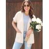 imageGRECERELLE Short Sleeve Cardigan for Women Lightweight Summer with Pockets Open Front Casual Beach Cover Ups 2026Aivory White