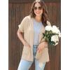imageGRECERELLE Short Sleeve Cardigan for Women Lightweight Summer with Pockets Open Front Casual Beach Cover Ups 2026Apricot