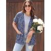 imageGRECERELLE Short Sleeve Cardigan for Women Lightweight Summer with Pockets Open Front Casual Beach Cover Ups 2026Blue Small Flower