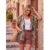imageGRECERELLE Short Sleeve Cardigan for Women Lightweight Summer with Pockets Open Front Casual Beach Cover Ups 2026Camou Green Pink