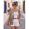 imageGRECERELLE Short Sleeve Cardigan for Women Lightweight Summer with Pockets Open Front Casual Beach Cover Ups 2026Camou Green Pink