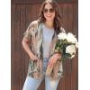 imageGRECERELLE Short Sleeve Cardigan for Women Lightweight Summer with Pockets Open Front Casual Beach Cover Ups 2026Camou Green Pink